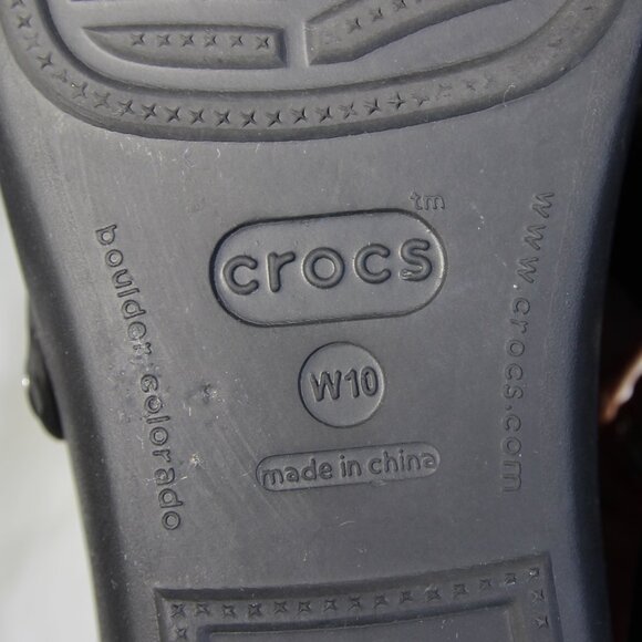 Crocs Womens Shoes Patricia Wedge Slip On Slide Comfort Sandals Black Size 10 - Picture 10 of 10